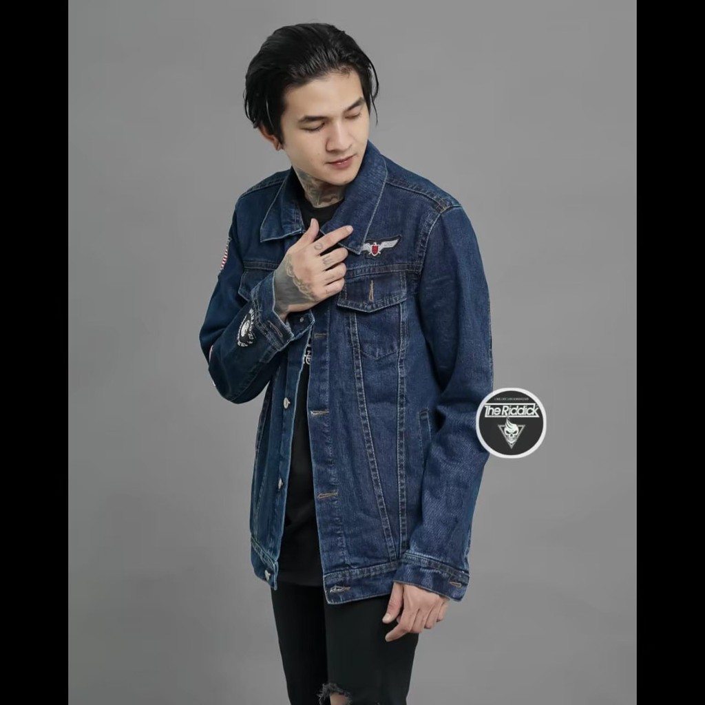 NEW ARRIVALS Jaket jeans patch pria - BEST SELLER