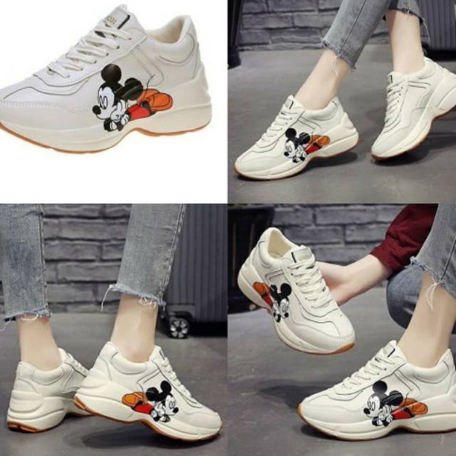 Sepatu wanita gucci mickey sepatu sneakers wanita