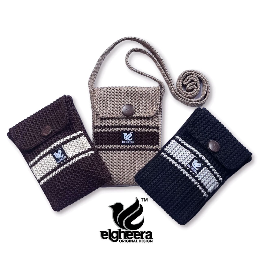Tas Selempang Keren HP Rajut HP Rajut Two Color / Tas Hp Keren