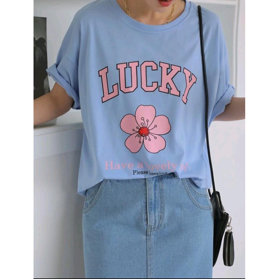 LUCKY T - SHIRT KOREAN Crbn_cloth | Kaos Korean oversize | Crbn_Cloth