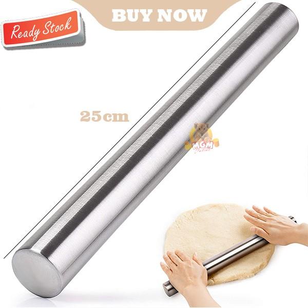 

Gilingan Adonan Stainless Rolling Pin Stainless Ukuran 25Cm