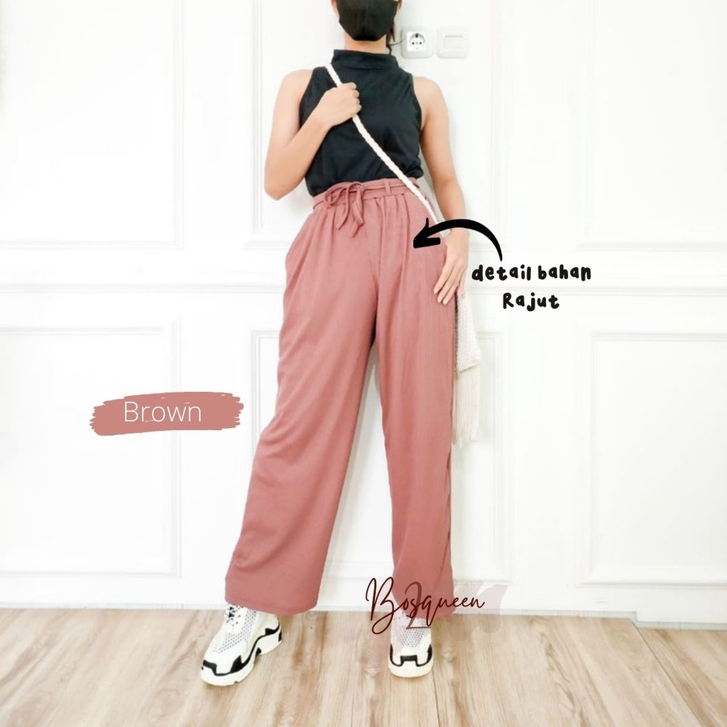 CELANA KULOT RAJUT KNIT PANTS KOREA STYLE / KULOT RAJUT HIGH WAIST ORI TEBAL PREMIUM