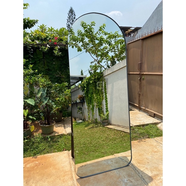 Standing Full Oval Mirror thin frame cermin standing oval