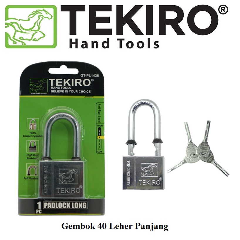 Tekiro Padlock Long 40mm / Gembok Leher Panjang 40 mm