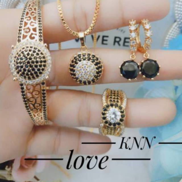 Xuping set perhiasan lapis emas 24k terlaris 1223