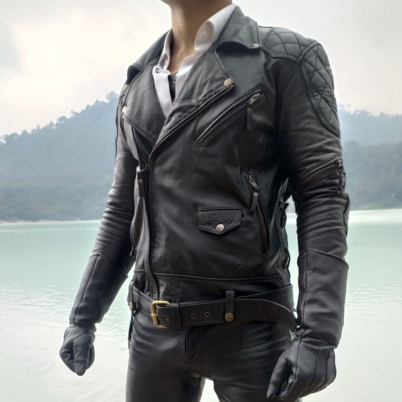 Jaket Kulit Double Kerah Ramones | GUS LEATHER