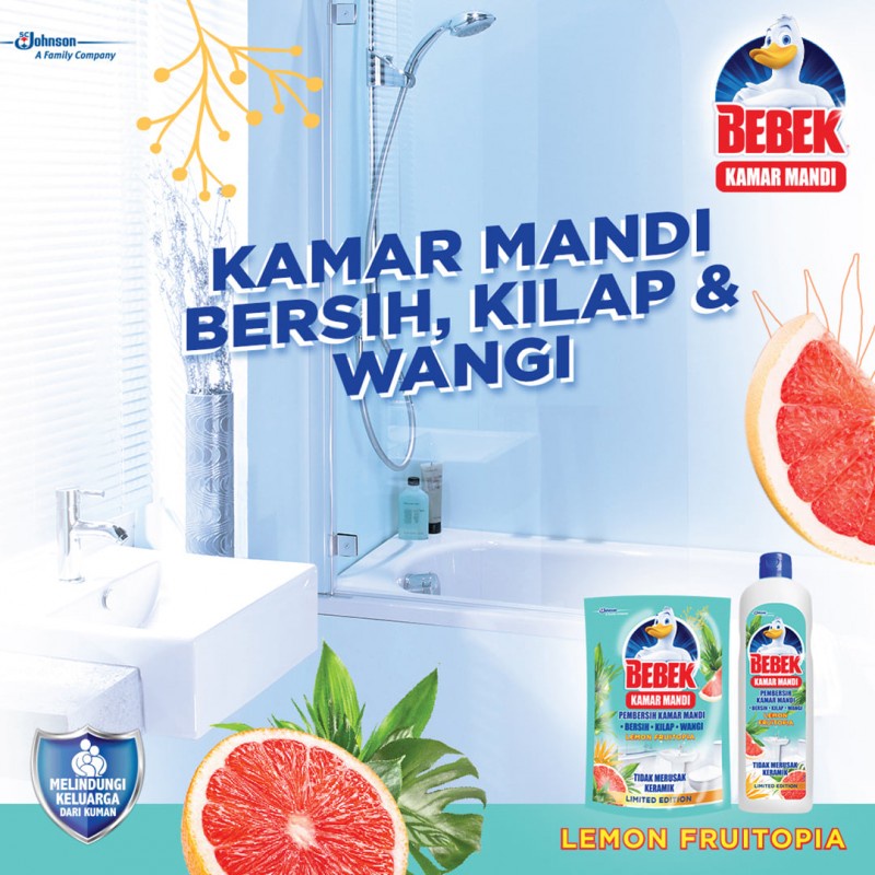 Bebek Bathroom Pembersih Kamar Mandi Pouch 400 ml - Lemon / Lavender / Fresh