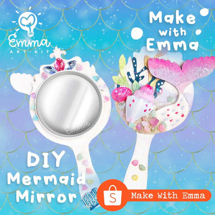 

Mermaid Mirror by Emma Art Kit. Complete Craft Set for Kids with Paint and Brush. NEW!