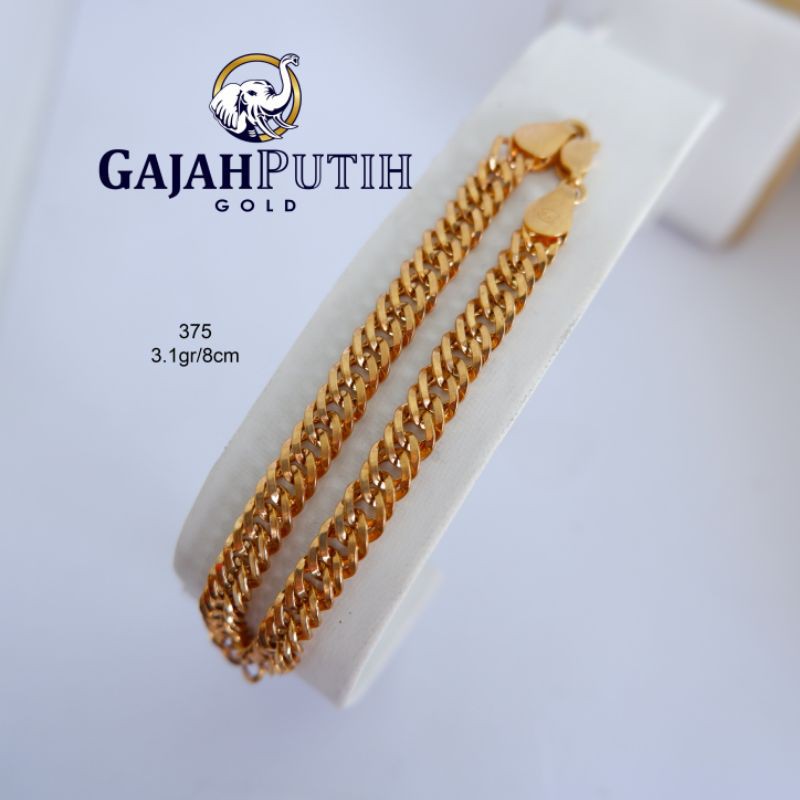 3,1gr Gelang Model Rantai Pipa Emas Asli Kadar 375 kodeN23180