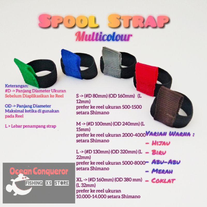 Strap Spool / Penutup dan Pelindung Spool Reel Mancing Warna Warni Murah