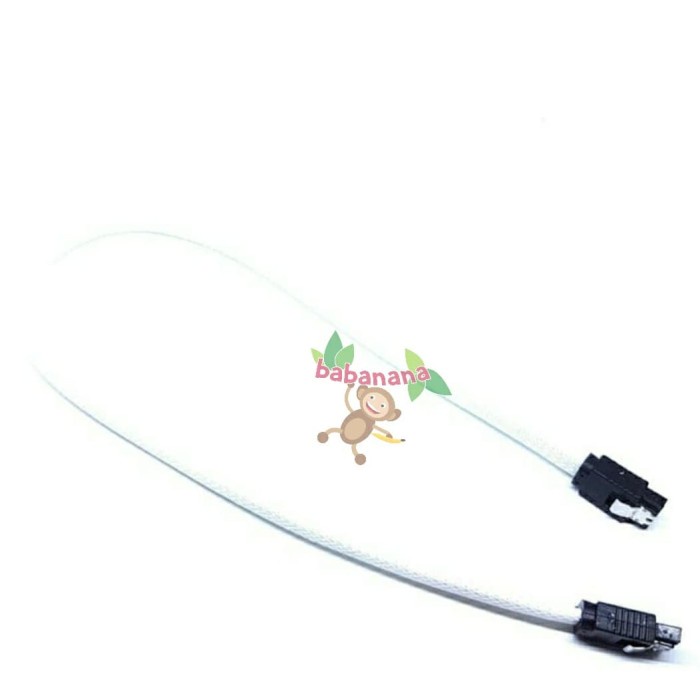 Kabel Sata Data 3 sleeved lurus 6gpbs hdd ssd cable harddisk putih