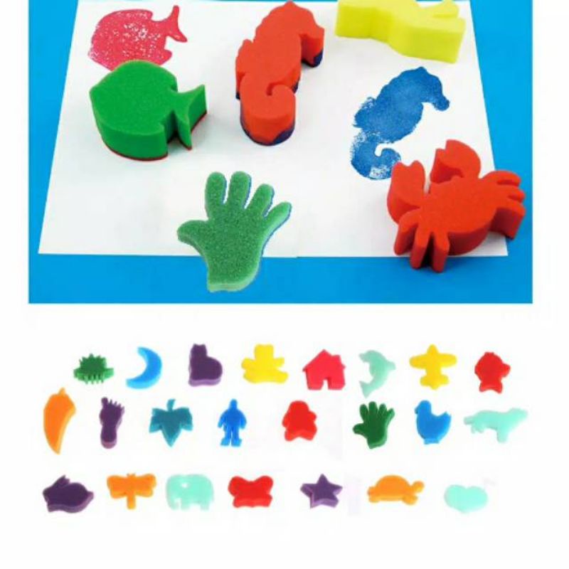 

24 pcs Kuas Spons Lukis Anak / Roll cat warna alat melukis