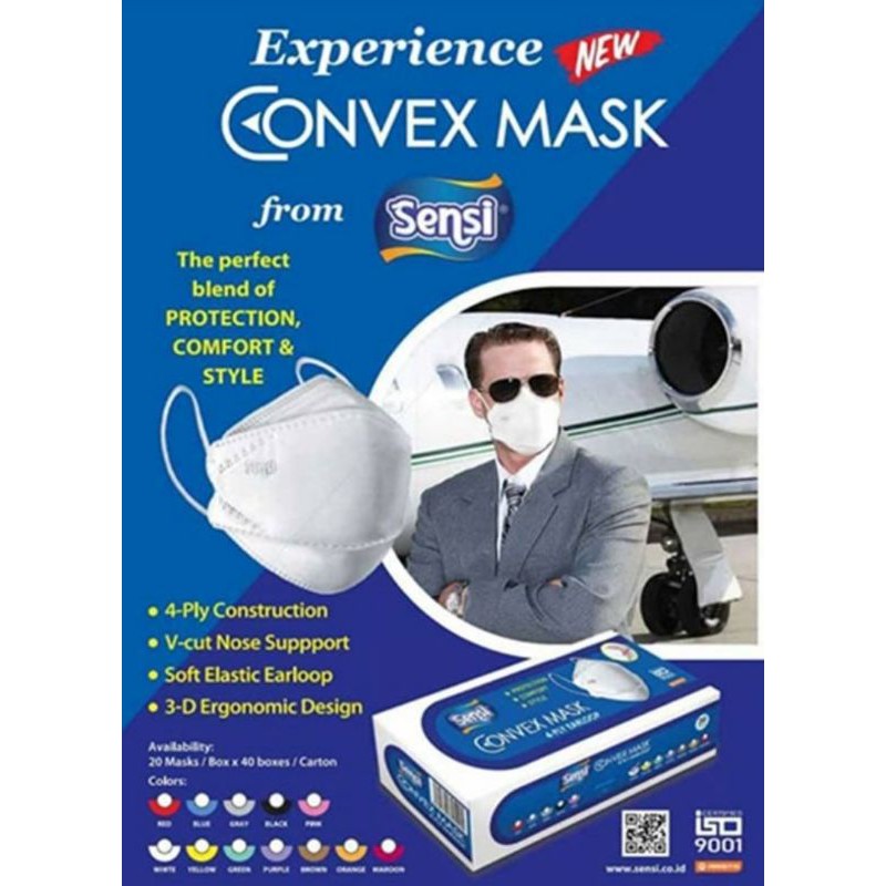 Masker Sensi Convex 4 ply 1 boks isi 20 pcs