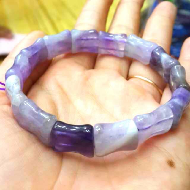 Gelang Batu Akik Kecubung Pangkalan Bun Kalimantan Motif Tulang