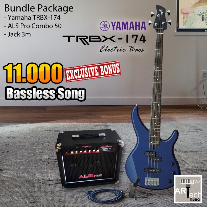 {AudioStore} Bass Elektrik Yamaha TRBX174 Bundle Ampli Destroyer 15 - TRBX 174 - Dark Blue Metal Pat