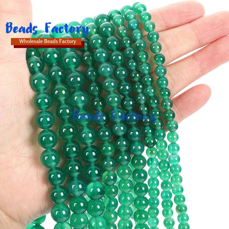 Bahan craft Manik Batu Gren JADE giok agate 4mm - 10mm