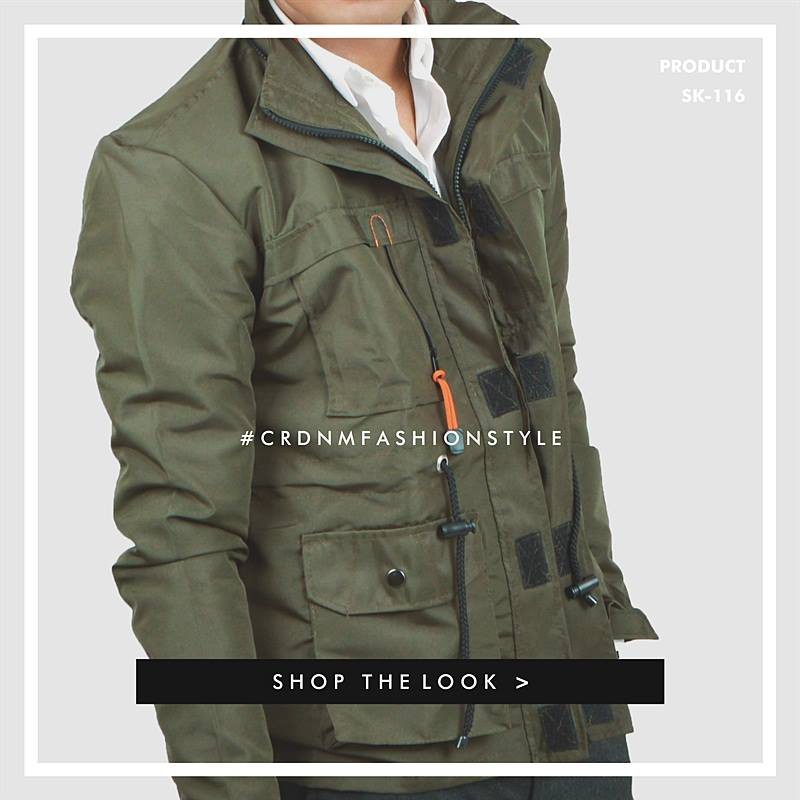 Jaket Parka Army Parasute Hoodie Lepas Pasang