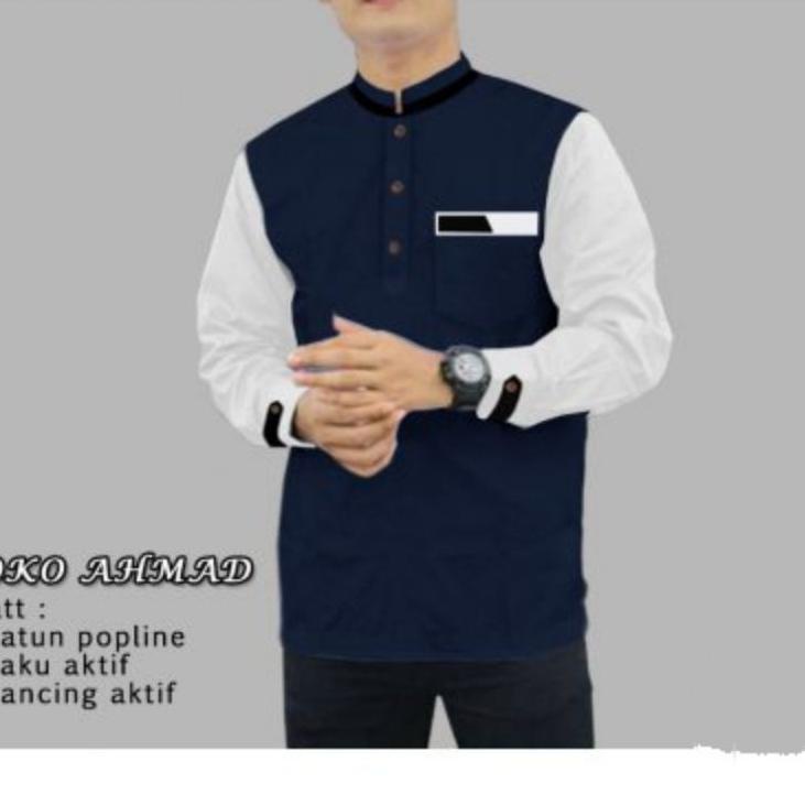 CF Koko Ahmad,kemeja koko pria muslim terbaru,Koko agam lengan pendek ◊
