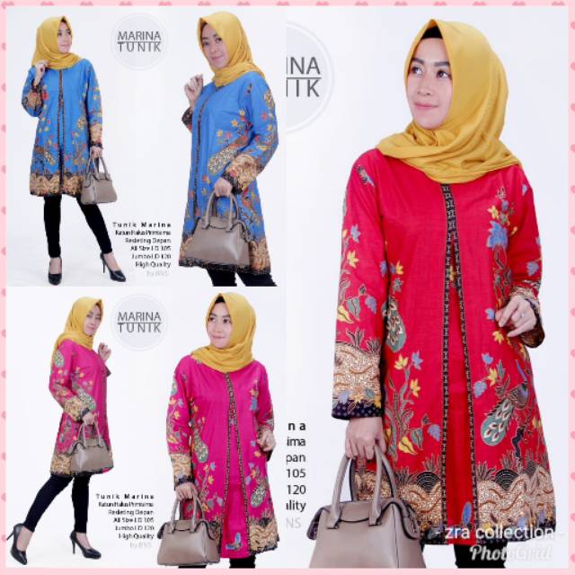 Tunik marina pias merak.allsize LD 105 & 120.katun primissima/unggul jaya.batik Pekalongan