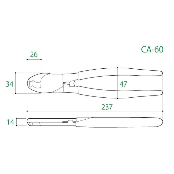 Tang Potong Kabel 10 Inch - King TTC - CA-60 - Made in Japan