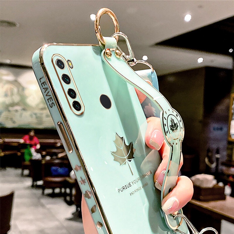 Case Motif Daun Maple Dengan lanyard Untuk Xiaomi Redmi Note 8 2021