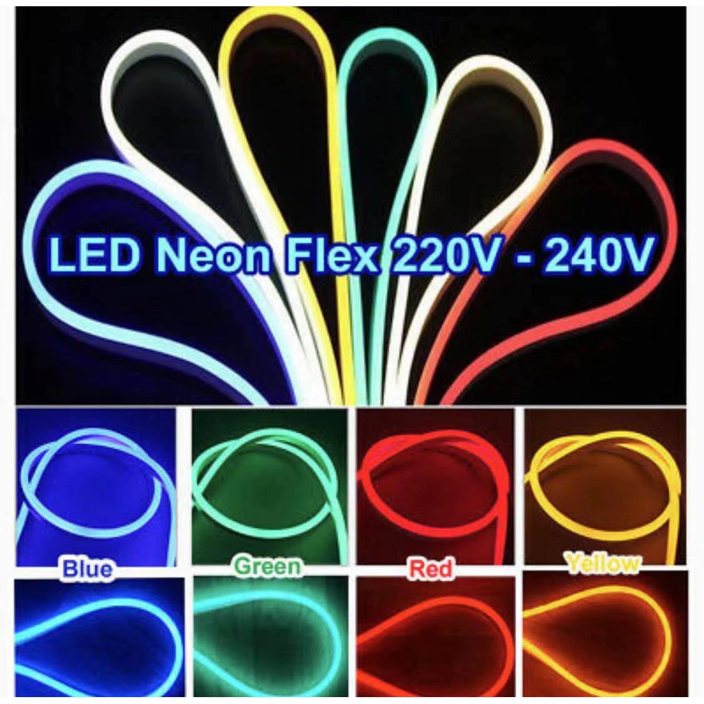 LAMPU LED NEON FLEX SELANG 220V 50M SATU ROLL FLEXIBLE SIGN STRIP OUTDOOR ATAU INDOOR