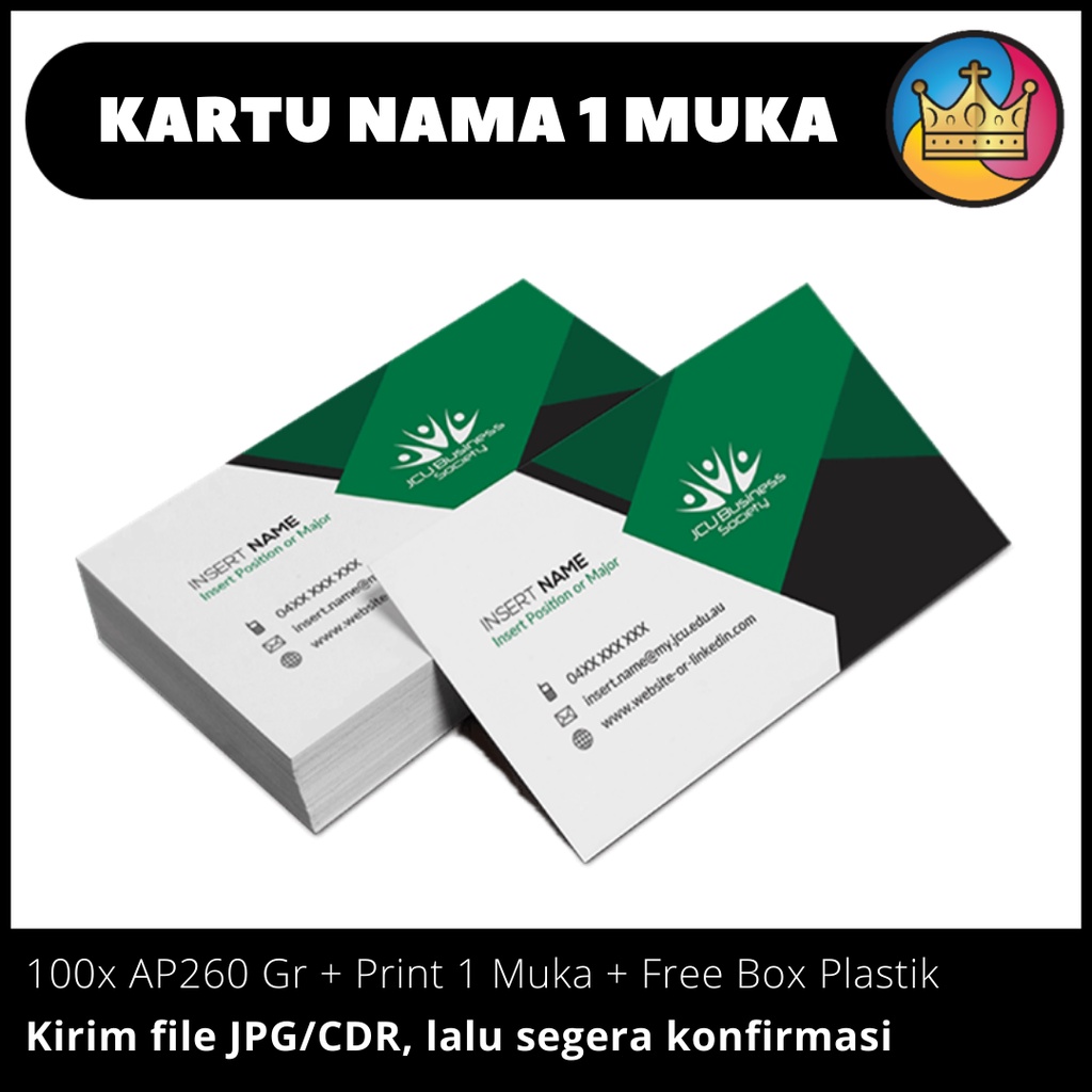 

CETAK Kartu Nama Name Card Art Paper AP 260 Gram Murah Isi 100 Lembar Plus Box