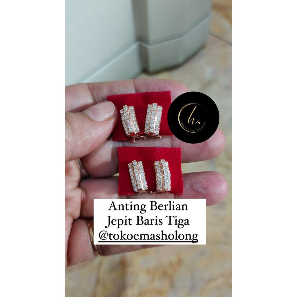 ACC Anting Berlian Medan Jepit Baris tiga