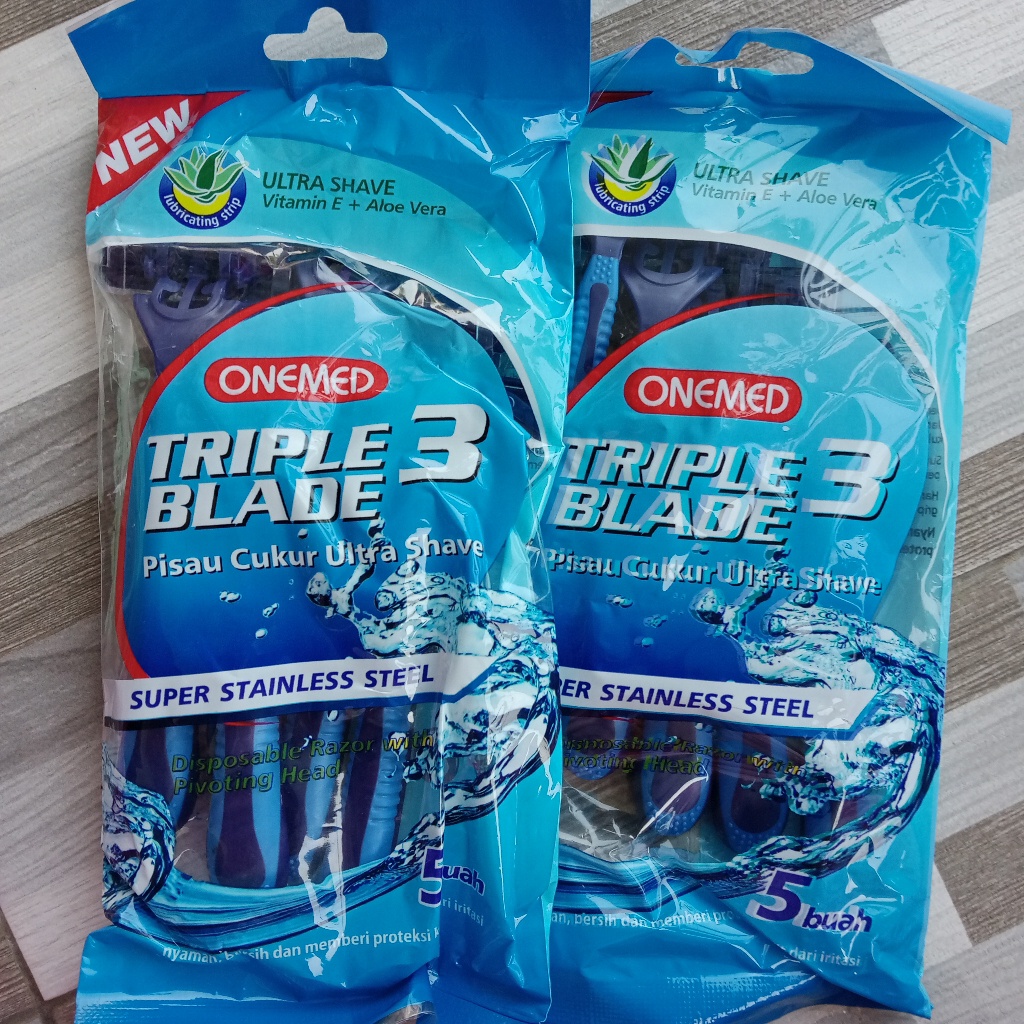 Pisau Cukur Ultra Shave 3 Blade Onemed Pack Isi 5pcs