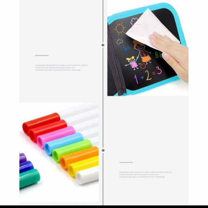 

Wipe N Clean Buku Gambar Warna Warni Papan Tulis Hitam Spidol Portable