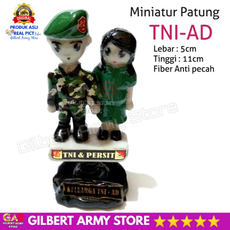 miniatur patung pasangan couple Tni Persit Tanpa Hijab Lengan Pendek Pajangan dasbor mobil lucu unik Terbaru GILBERT ARMY STORE Mainan awet Kado pernikahan Militer Polri