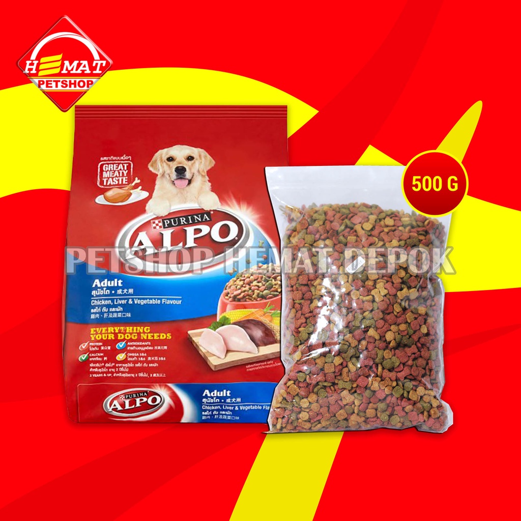 Alpo Makanan Anjing Dog Food/ Dry food Repacking 500 Gram