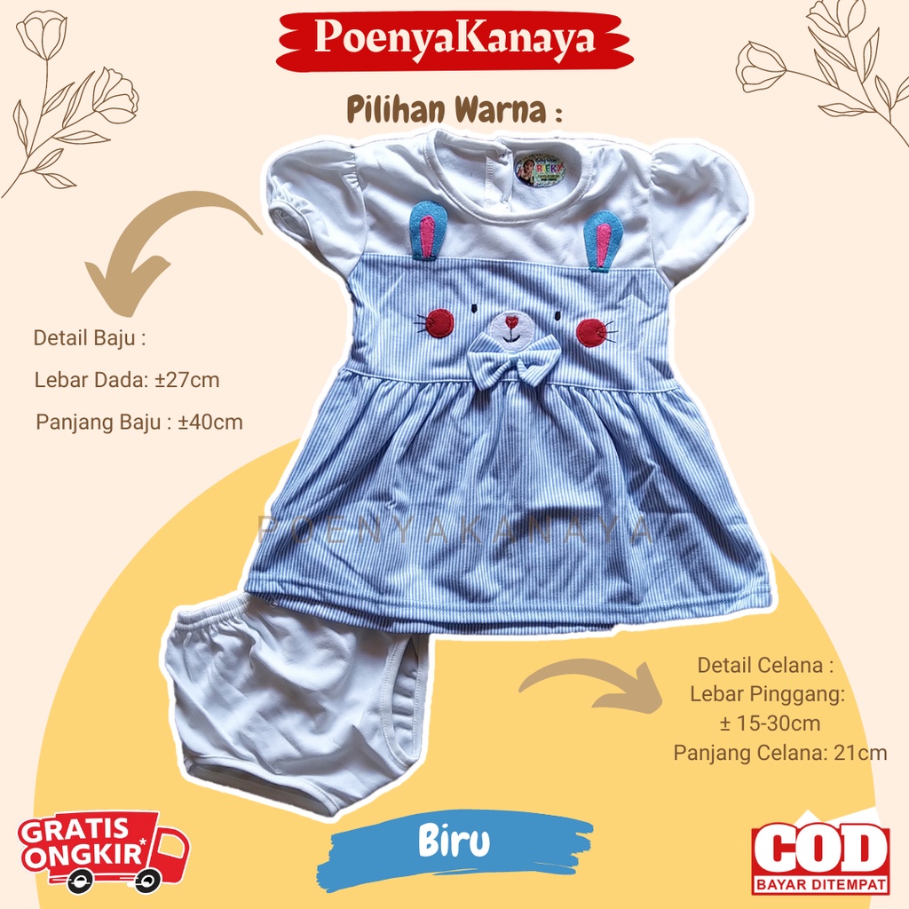 Dress Pendek Bayi Rifky Pita Kucing 3-12 Bulan DS25