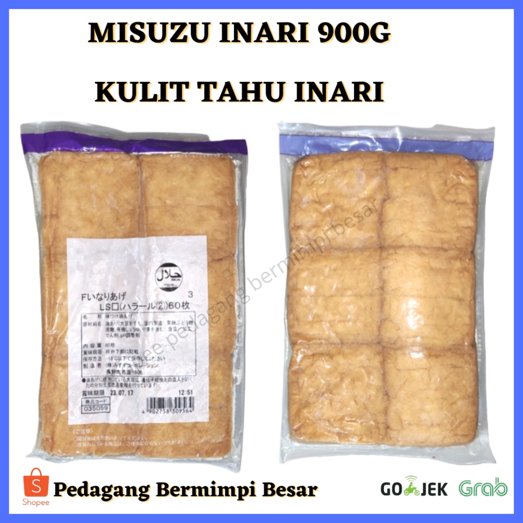 Misuzu Inari 900g isi 60 Lembar/ Kulit Tahu Jepang/ Kulit Tahu Olahan/ New Kemasan Misuzu 900g/ HALAL