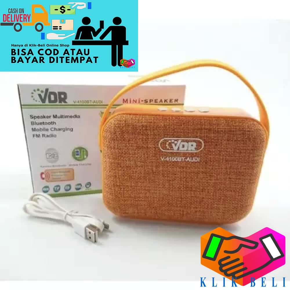 Speaker Bluetooth VDR Audi V-4100BT Super Bass USB FM Radio