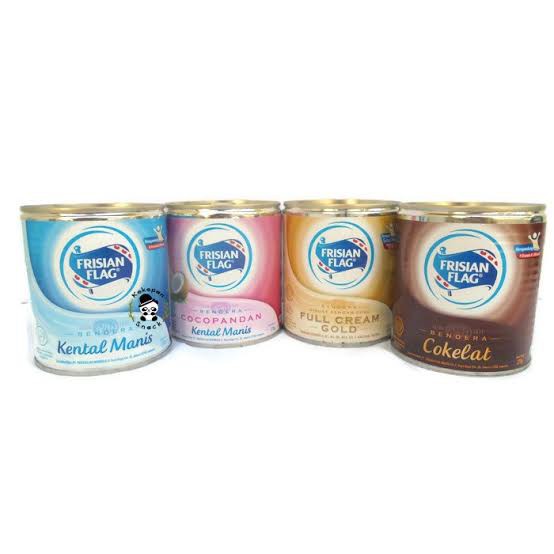 drink Frisian Flag Susu kental manis kaleng 370gr varian cokelat / putih / gold / cocopandan / Omela