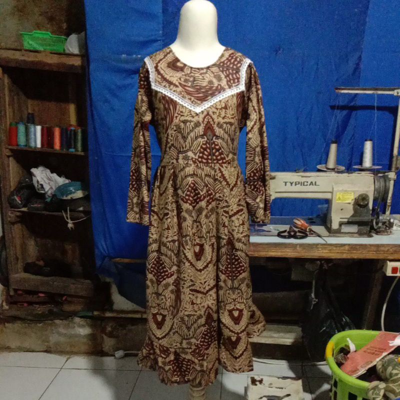 gamis anak batik perca