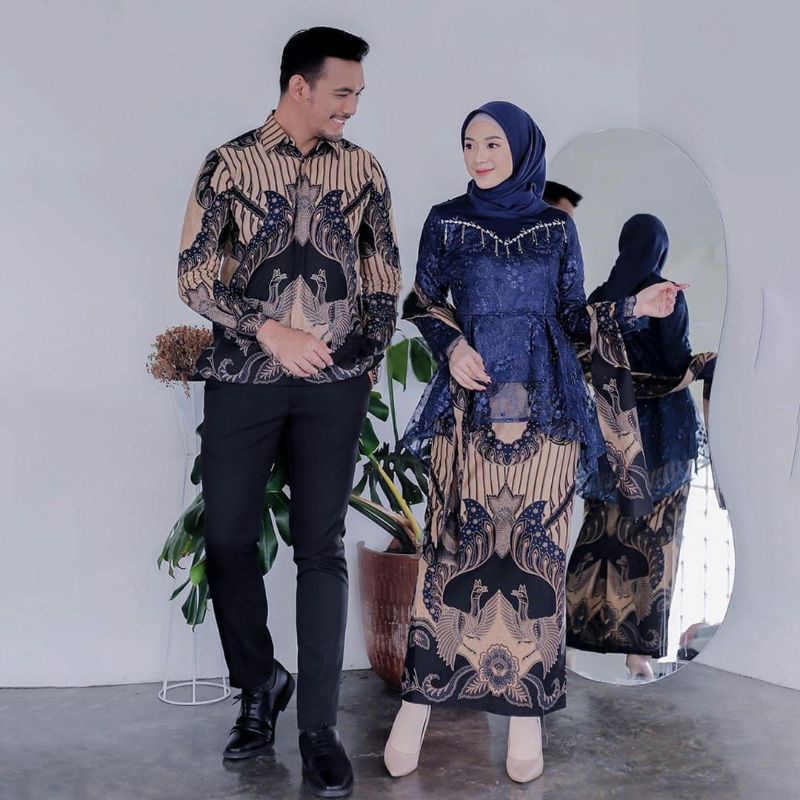 SETT COUPLE KEBAYA BATIK MAHESWARI DUSTY MODERN KEBAYA WISUDA LAMARAN