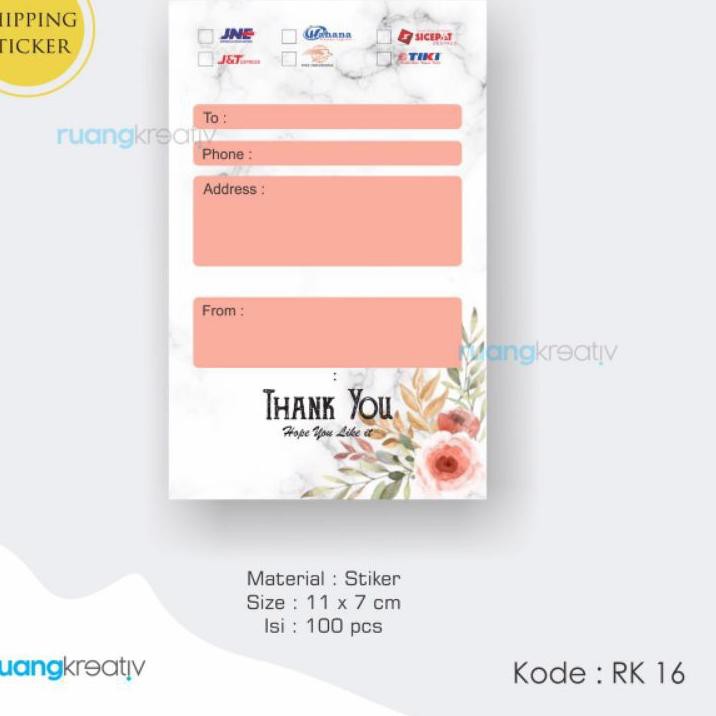 

>WQ76783) READYSTOCK Stiker Label Alamat Pengiriman Olshop 100 lembar