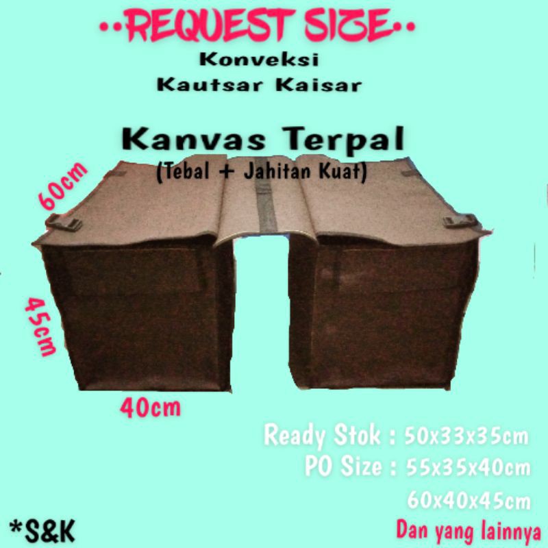 KOPLERARMY        Tas Motor Kanvas Terpal Tas Kurir Tas Bagasi Tas Pos Tas Samping Request Size