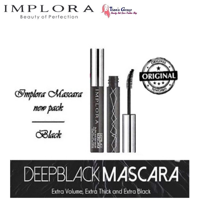 Maskara Implora Deep Black Mascara Waterproof Ori BPOM