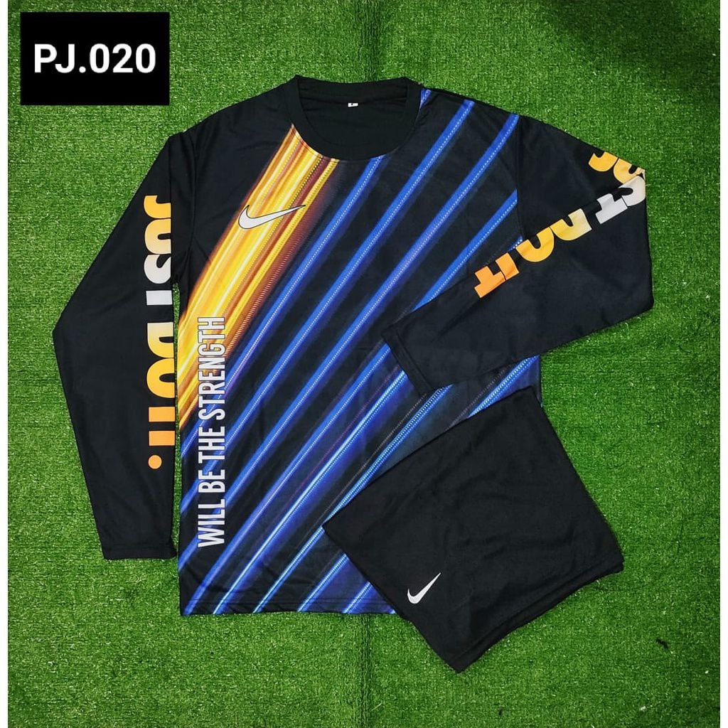 1 SET PAKAIAN OLAHRAGA PRIA KAOS LENGAN PANJANG BAJU SEPEDA BAJU KIPER PANJANG BAJU MANCING OLAHRAGA