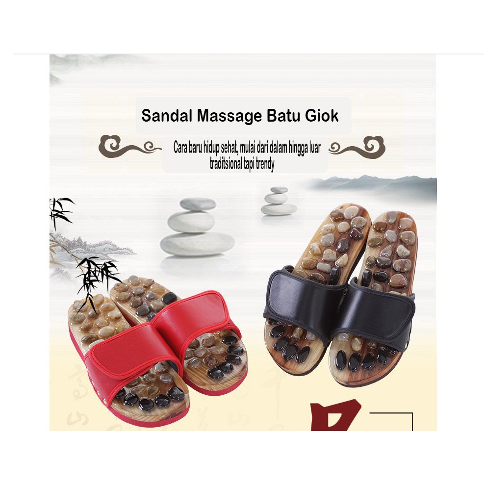 Sandal Batu Giok Kesehatan Refleksi Sandal Terapi Sandal Pijat Massage Sandal Akupuntur