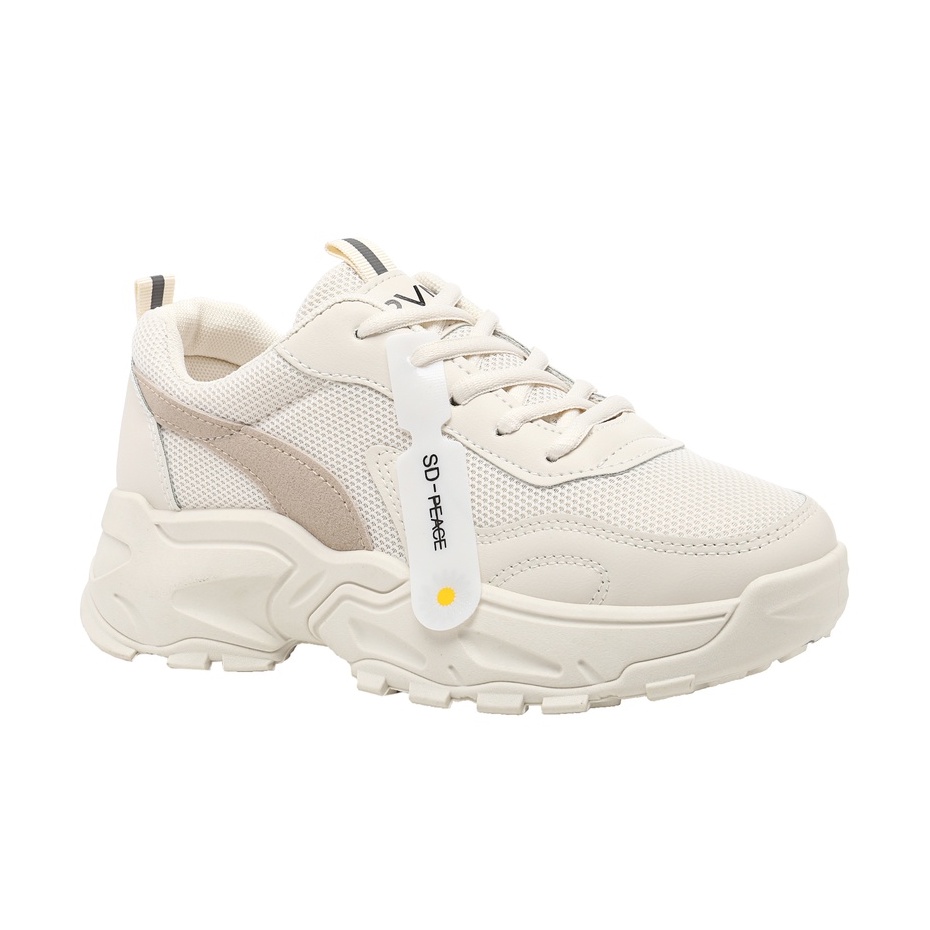 PVN Mingyu Sepatu Sneakers Wanita Casual Sport Shoes Cream 265-1