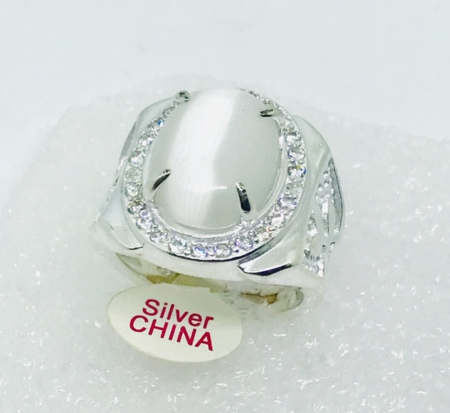 Cincin pria //cincin batu mata kucing //cincin silver cina //cincin akik //cincin cowok /cincin batu