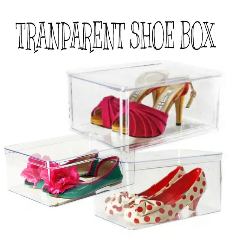 TRANSPARENT SHOE BOX STANDARD SIZE 28X19.2X10.5 CM Kotak Penyimpanan Sepatu Transparan Ace Hardware P27 x L18.5x T14 CM