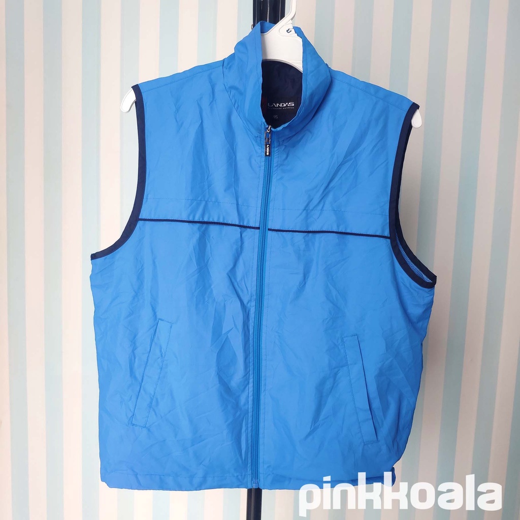 Rompi jaket olahraga biru Landas technical sport preloved /thrift