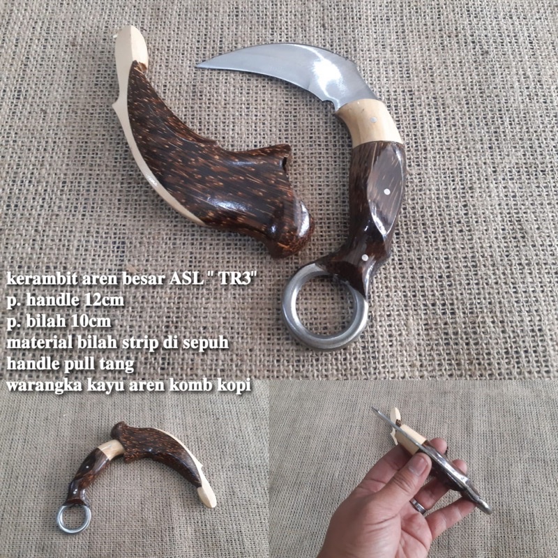 KERAJINAN UKIR KAYU KARAMBIT MINANG KAYU AREN