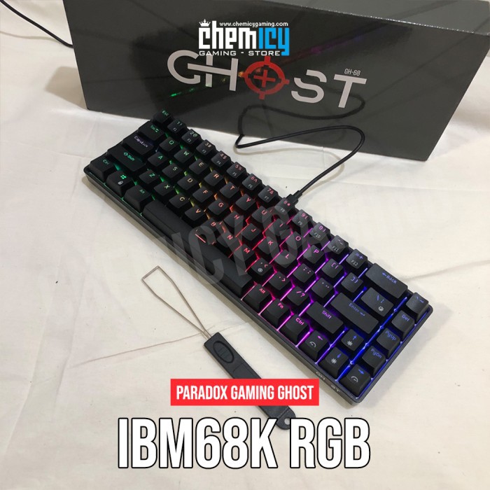 Paradox Gaming GHOST IBM68K RGB Mechanical Gaming Keyboard Black Case