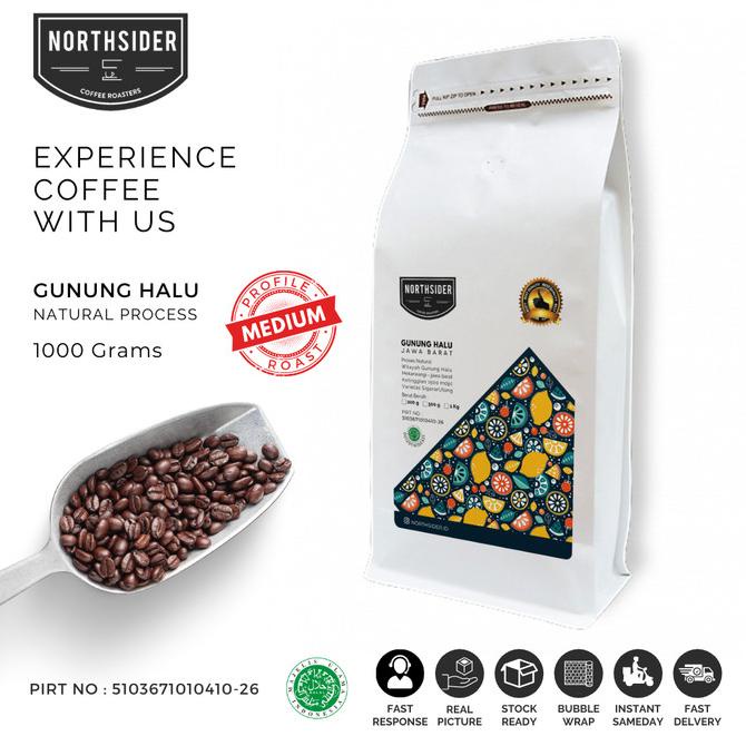 

Biji Kopi Arabika Gunung Halu Natural - 1Kg Northsider Coffee -Diskon Sd 50%